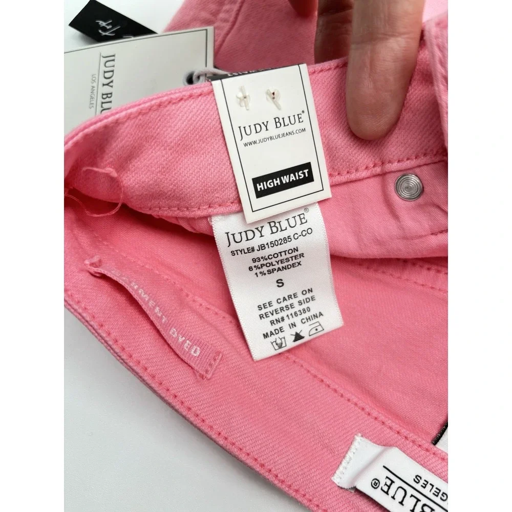 Judy Blue Shorts Womens S Pink High Waist Garment Dyed Stretch Denim NWT‎